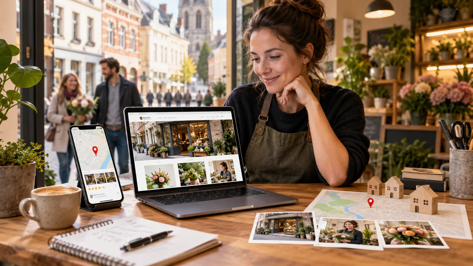 Lokale SEO rond een bedrijf op een kaart